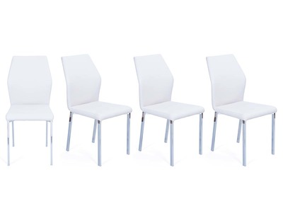 Gruppo di 4 sedie design bianco PU ODA