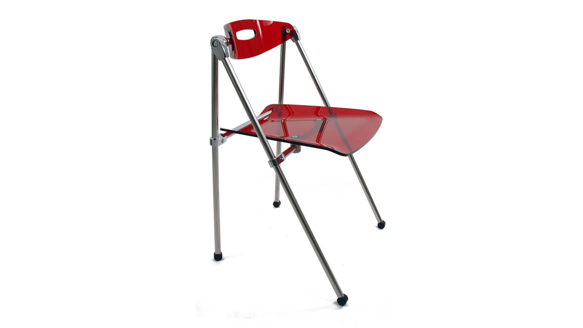 Gruppo di 4 sedie pieghevoli rosse design Juile