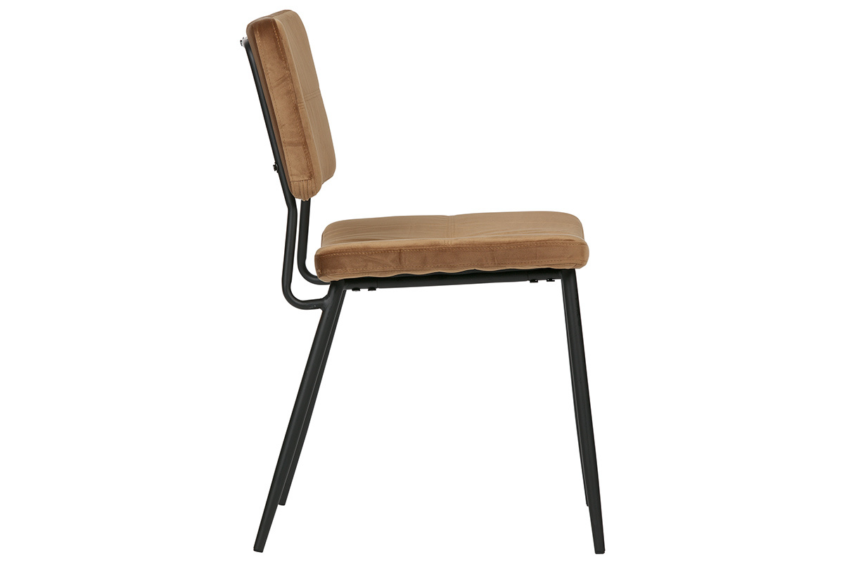 Gruppo di due sedie design in velluto cammello GAB