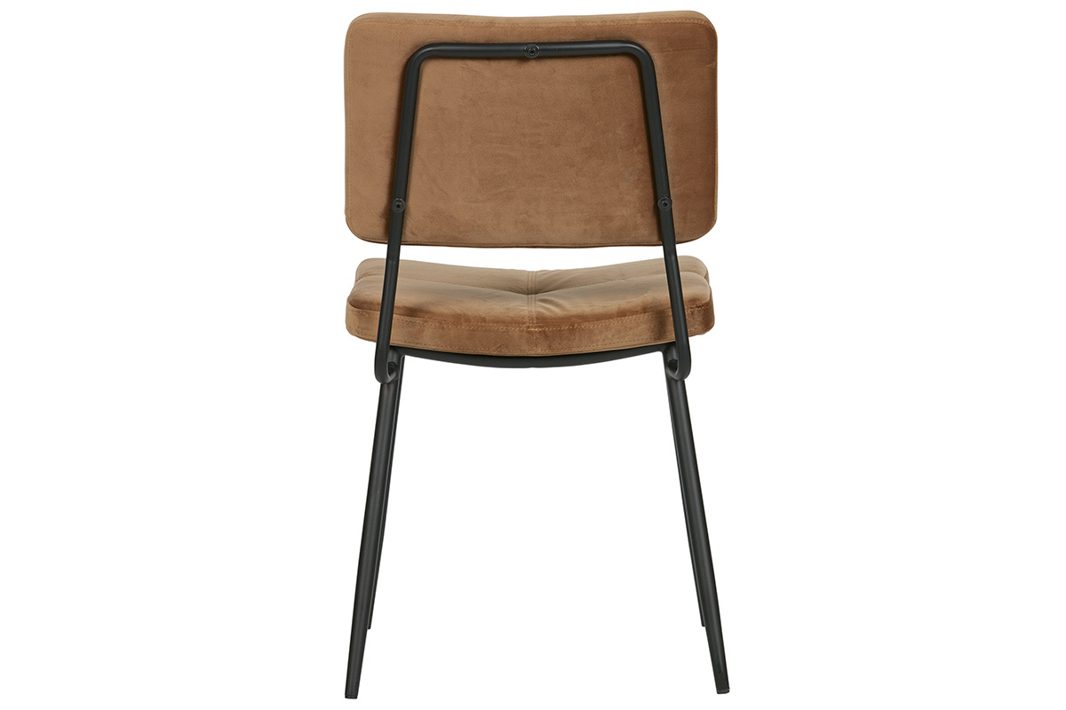 Gruppo di due sedie design in velluto cammello GAB