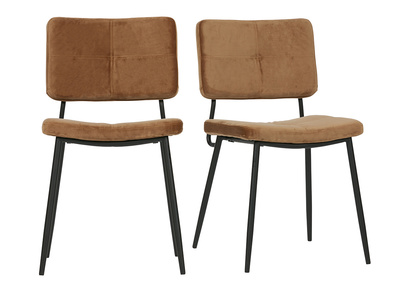 Gruppo di due sedie design in velluto cammello GAB