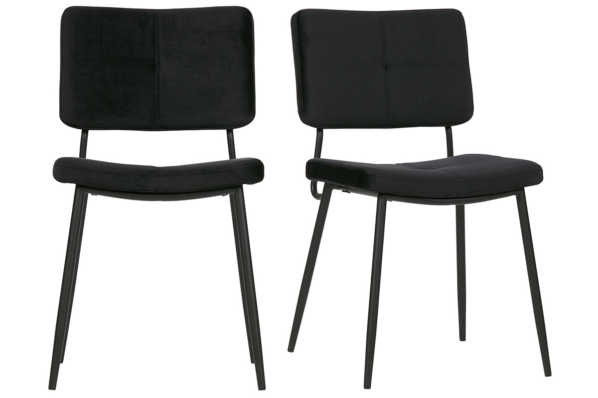 Gruppo di due sedie design in velluto nero GAB