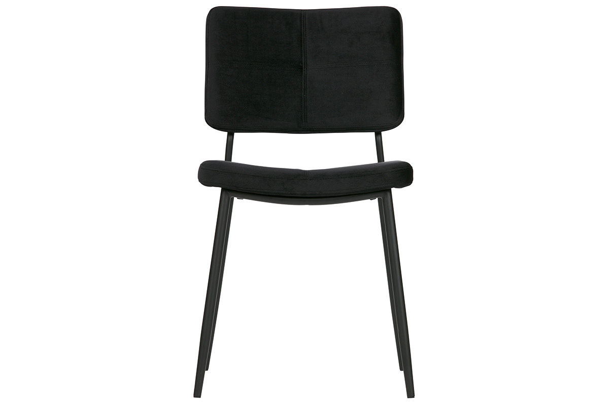 Gruppo di due sedie design in velluto nero GAB
