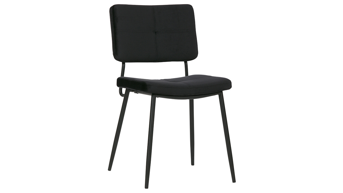 Gruppo di due sedie design in velluto nero GAB
