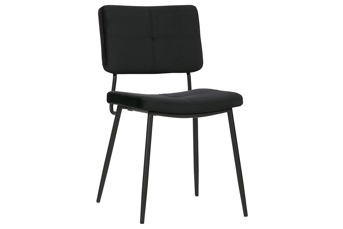 Gruppo di due sedie design in velluto nero GAB