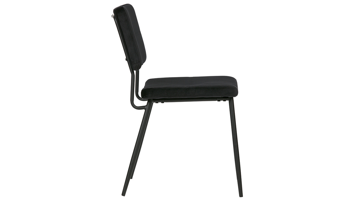 Gruppo di due sedie design in velluto nero GAB
