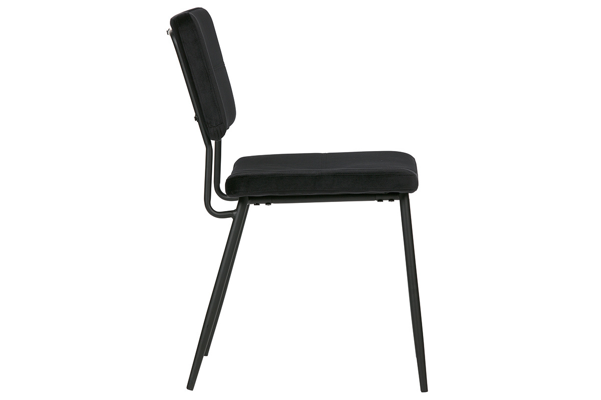 Gruppo di due sedie design in velluto nero GAB