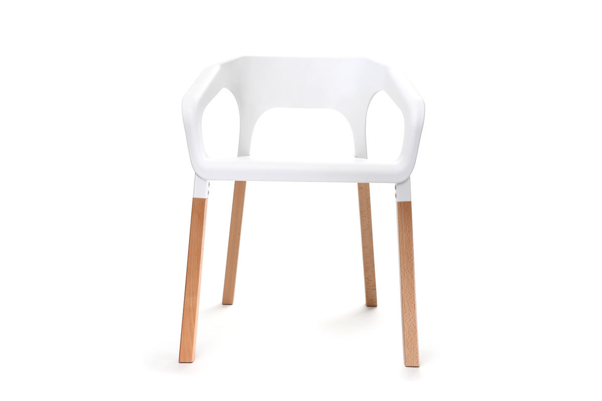 Gruppo di due sedie design scandinave bianche HELIA
