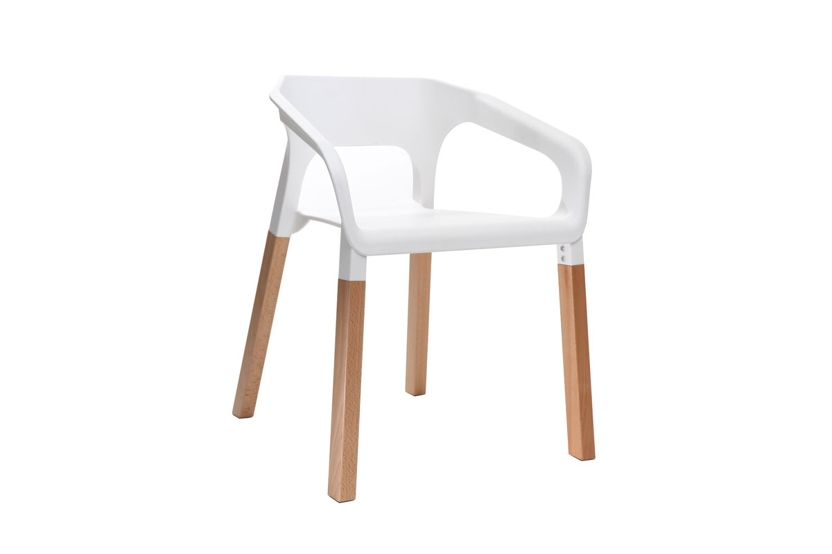 Gruppo di due sedie design scandinave bianche HELIA