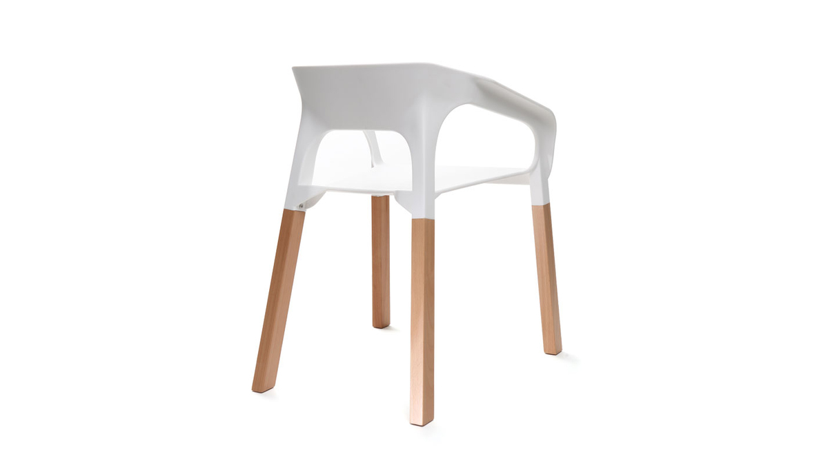Gruppo di due sedie design scandinave bianche HELIA