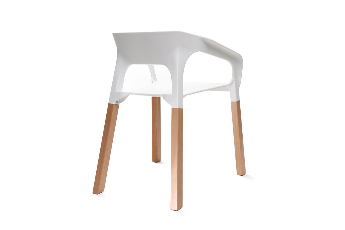 Gruppo di due sedie design scandinave bianche HELIA