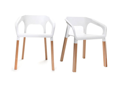 Gruppo di due sedie design scandinave bianche HELIA