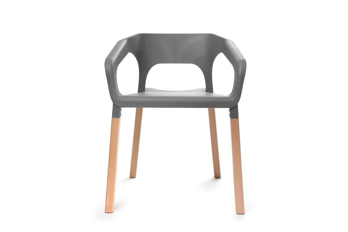 Gruppo di due sedie design scandinave grigie HELIA