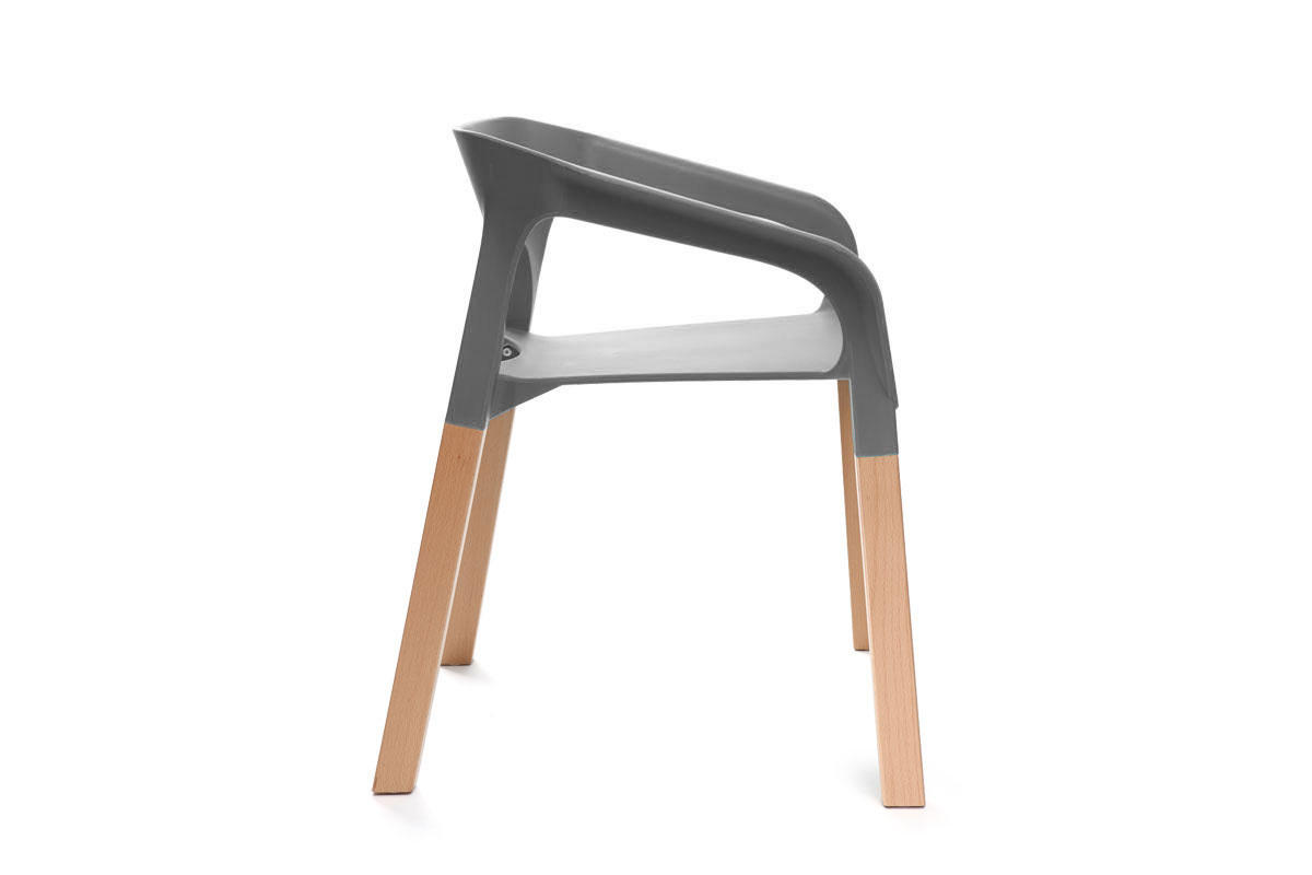 Gruppo di due sedie design scandinave grigie HELIA