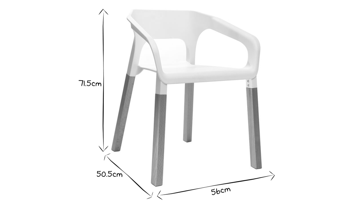 Gruppo di due sedie design scandinave grigie HELIA
