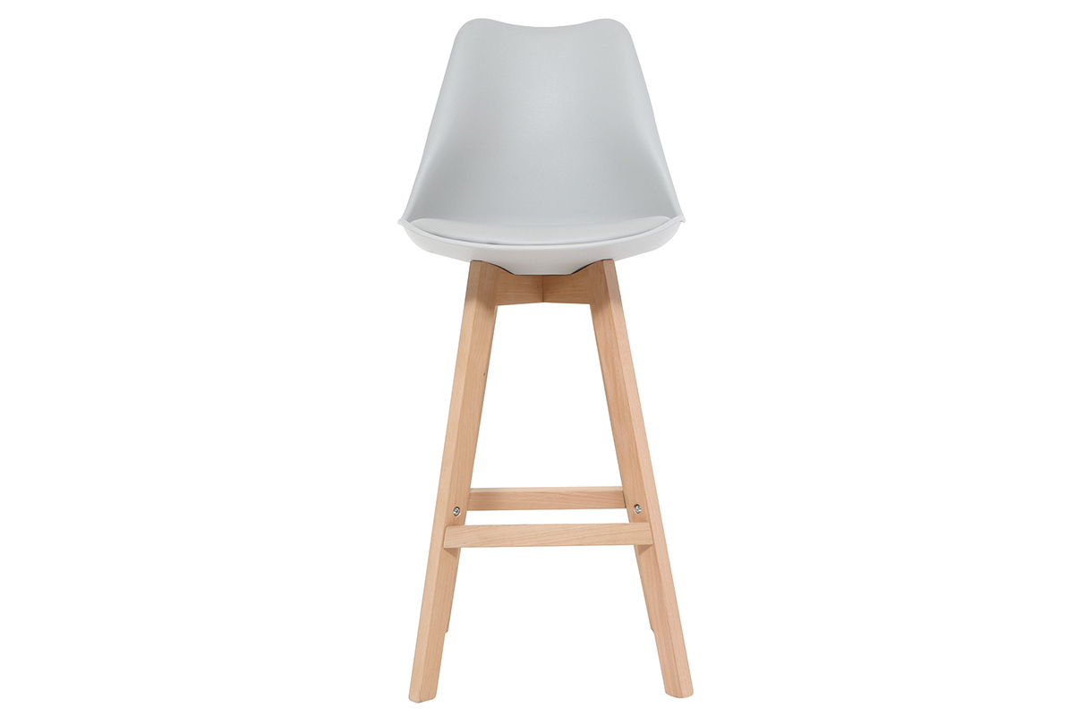 Gruppo di due sgabelli da bar design colore grigio chiaro PAULINE