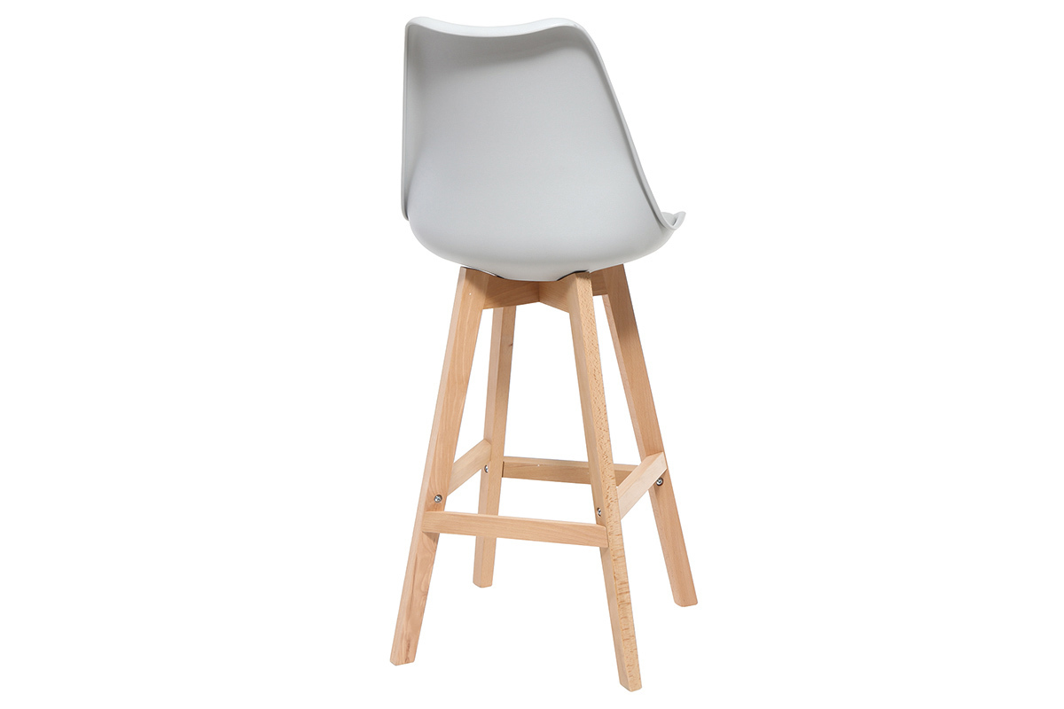 Gruppo di due sgabelli da bar design colore grigio chiaro PAULINE