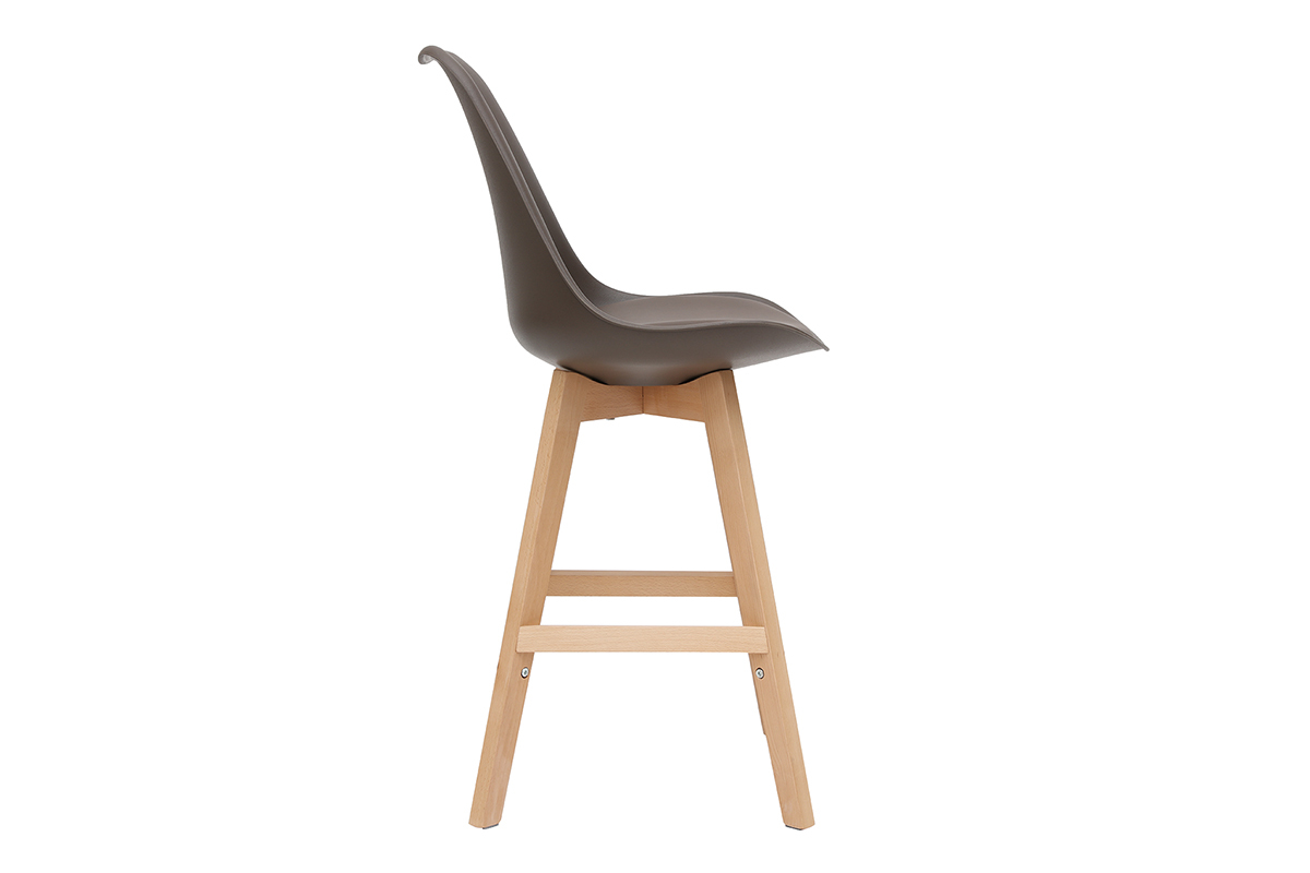 Gruppo di due sgabelli da bar design marrone e legno 65cm PAULINE
