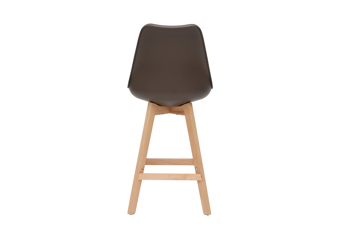 Gruppo di due sgabelli da bar design marrone e legno 65cm PAULINE