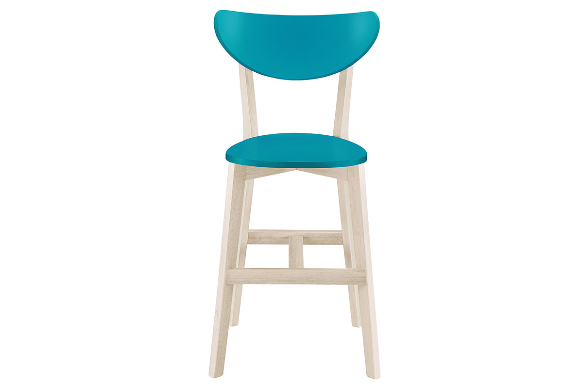 Gruppo di due sgabelli da bar scandinavi blu anatr 65 cm LEENA