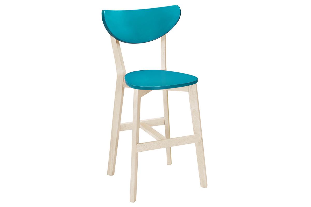 Gruppo di due sgabelli da bar scandinavi blu anatr 65 cm LEENA
