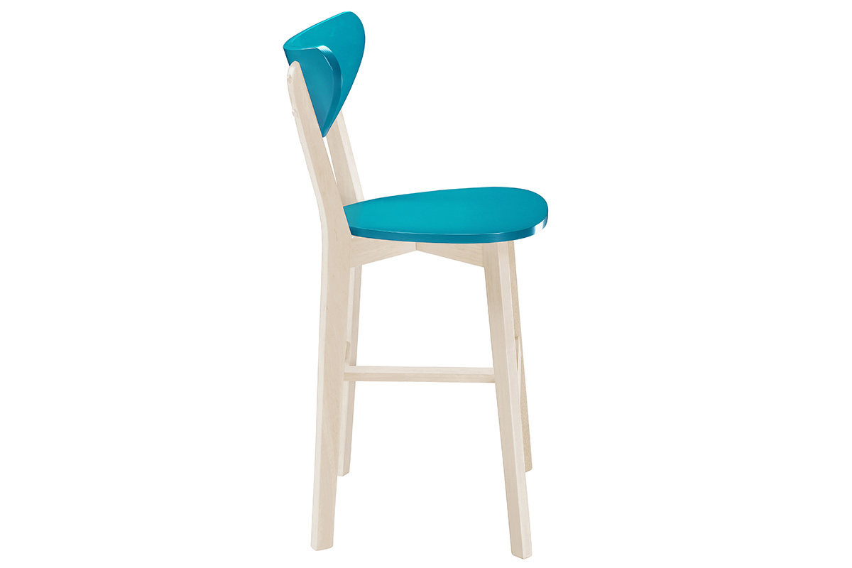Gruppo di due sgabelli da bar scandinavi blu anatr 65 cm LEENA