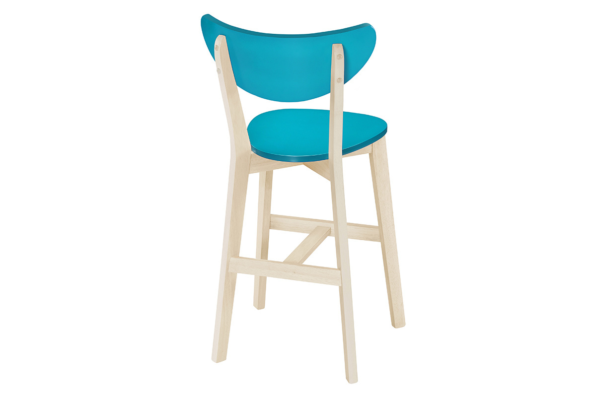 Gruppo di due sgabelli da bar scandinavi blu anatr 65 cm LEENA