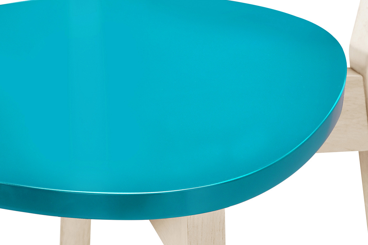 Gruppo di due sgabelli da bar scandinavi blu anatr 65 cm LEENA