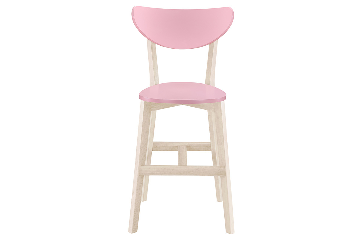 Gruppo di due sgabelli da bar scandinavi rosa 65 cm LEENA