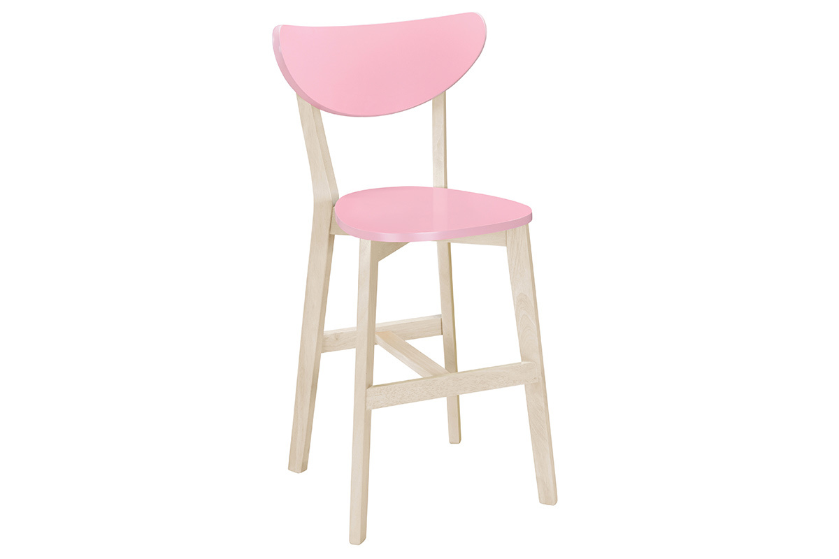 Gruppo di due sgabelli da bar scandinavi rosa 65 cm LEENA