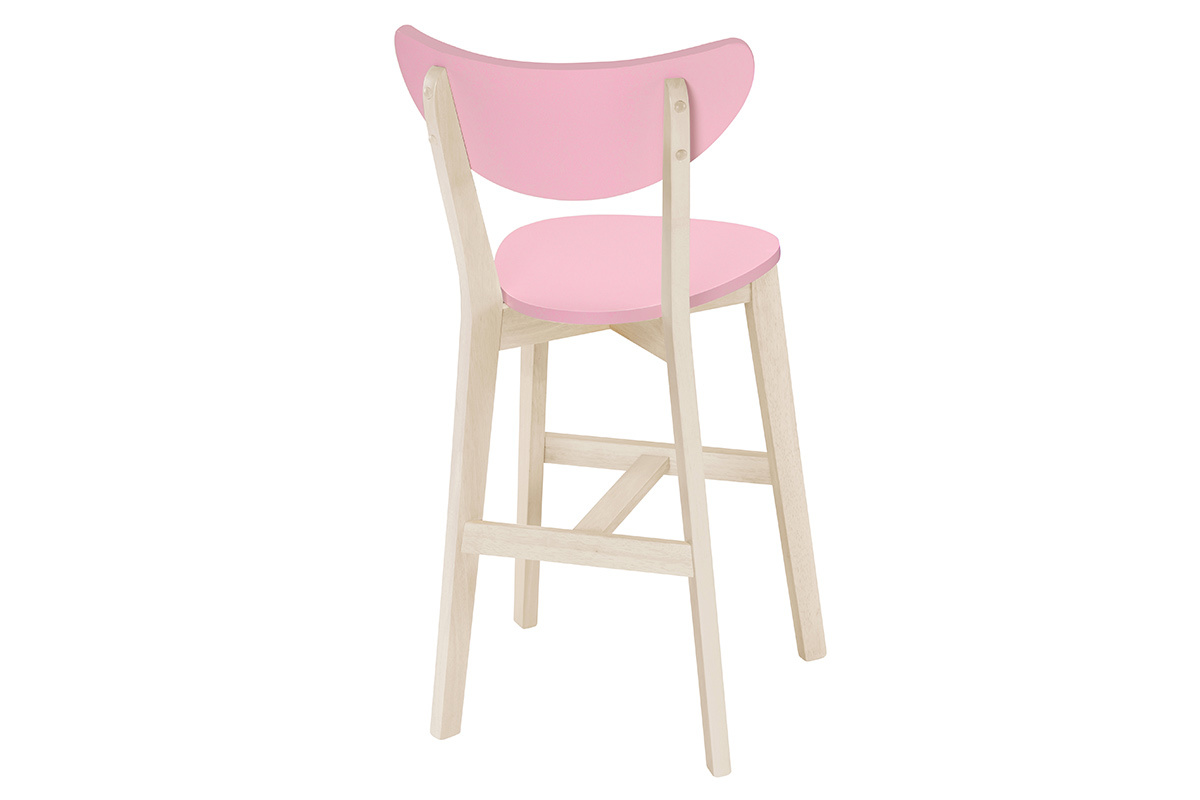Gruppo di due sgabelli da bar scandinavi rosa 65 cm LEENA