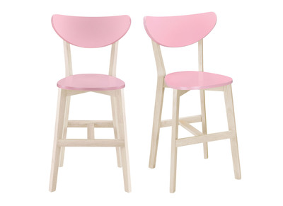 Gruppo di due sgabelli da bar scandinavi rosa 65 cm LEENA