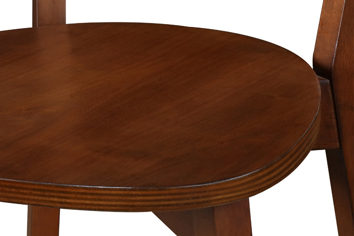 Gruppo di due sgabelli da bar scandinavo noce LEENA