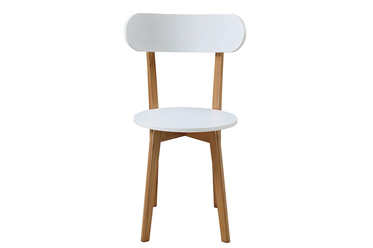 Insieme di tavolo e 4 sedie bianco e legno LEENA