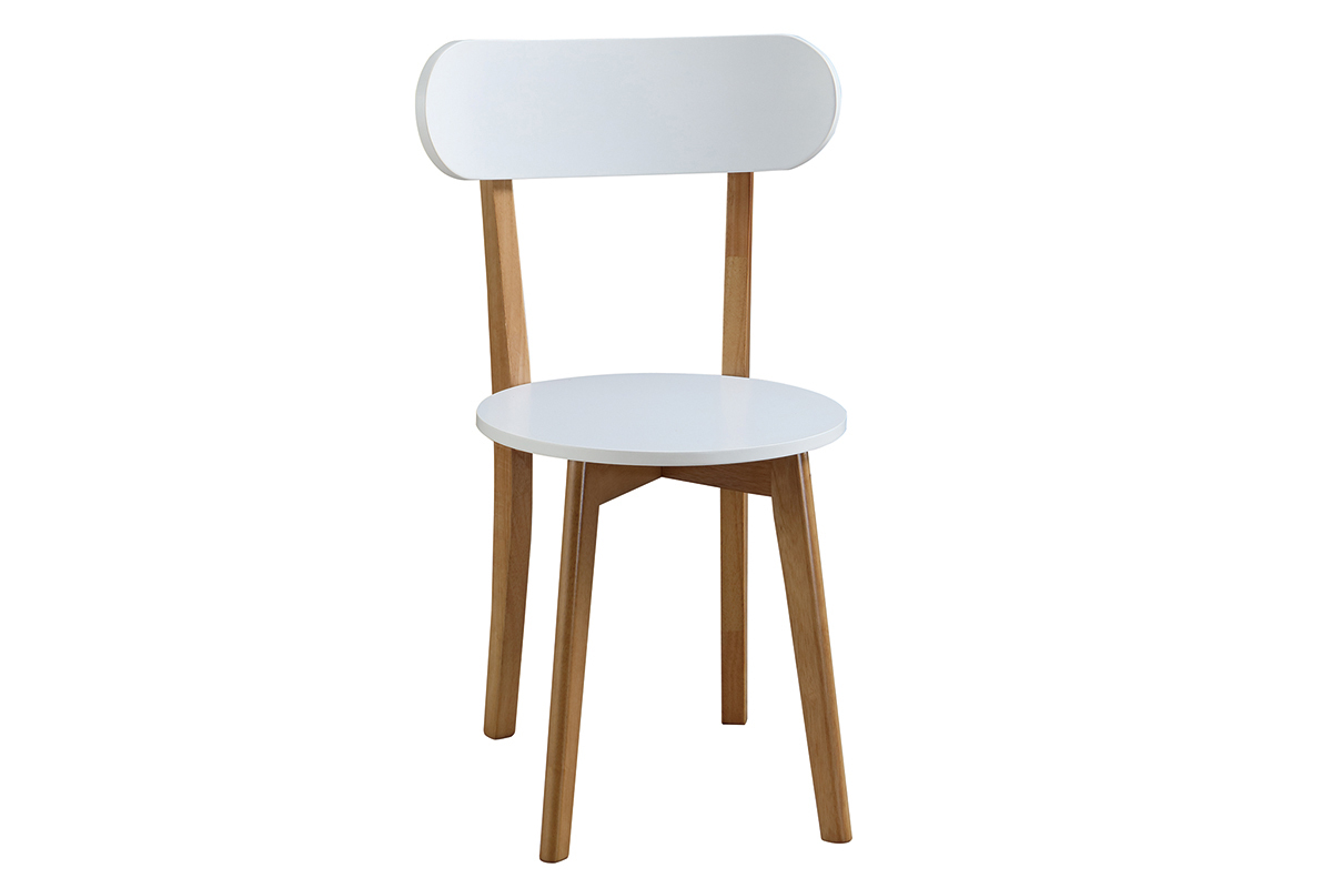 Insieme di tavolo e 4 sedie bianco e legno LEENA
