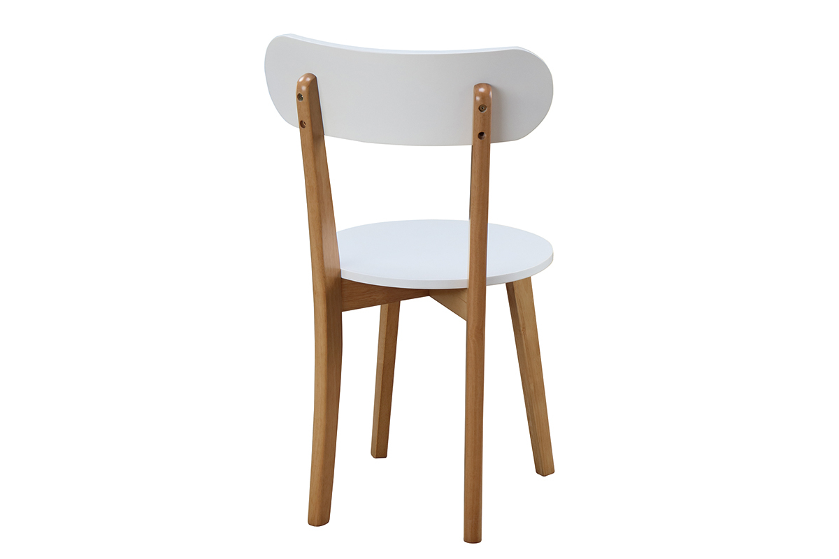 Insieme di tavolo e 4 sedie bianco e legno LEENA