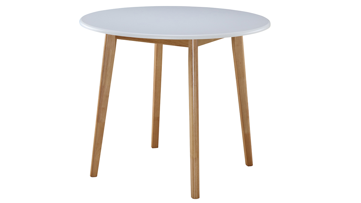 Insieme di tavolo e 4 sedie bianco e legno LEENA