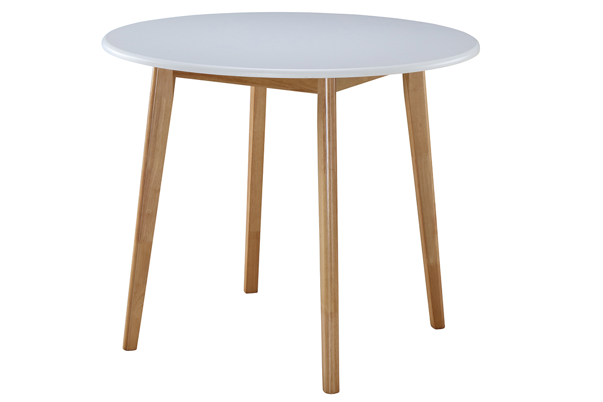 Insieme di tavolo e 4 sedie bianco e legno LEENA