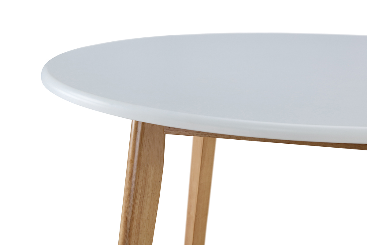 Insieme di tavolo e 4 sedie bianco e legno LEENA