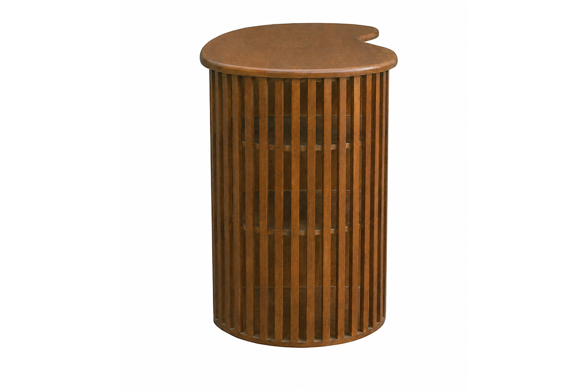Isola - tavolo da bar con contenitori in legno scuro di mango massiccio H90 cm LOBIO