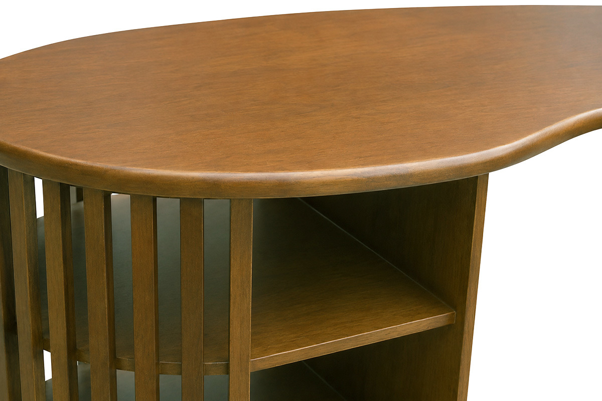 Isola - tavolo da bar con contenitori in legno scuro di mango massiccio H90 cm LOBIO