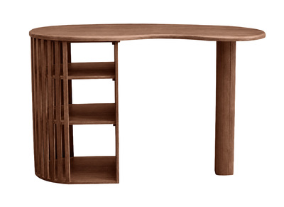 Isola - tavolo da bar con contenitori in legno scuro di mango massiccio H90 cm LOBIO