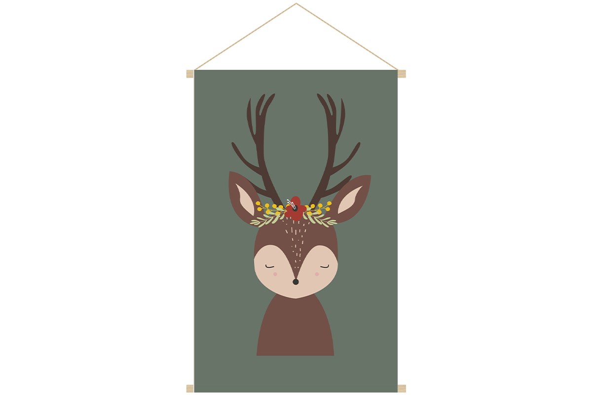 Kakemono bambini illustrazione cerbiatto L40 x L60 cm LOVELY