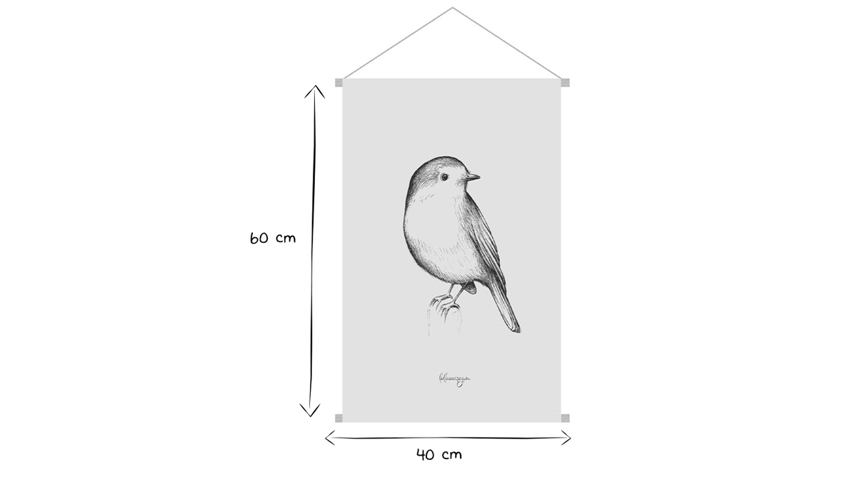Kakemono disegno uccello L40 x L60 cm MELODY
