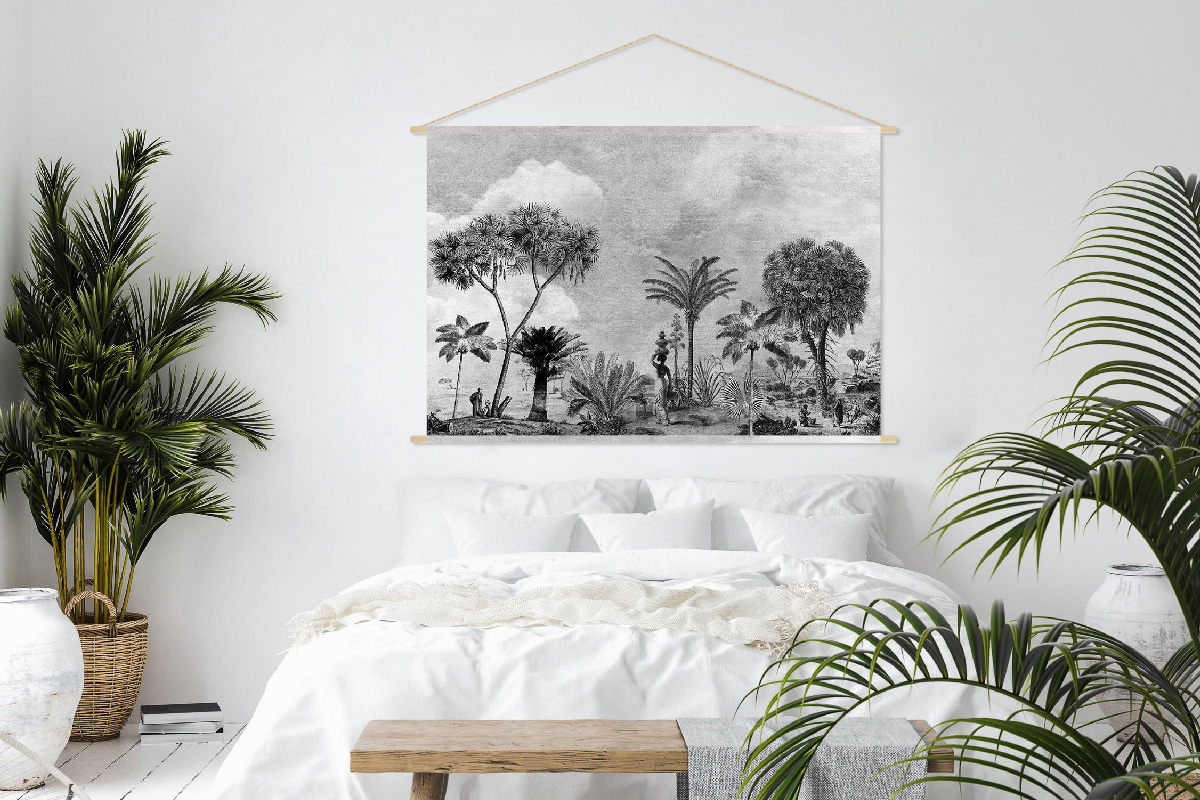 Kakemono etnico bianco e nero L150 x L100 cm BAMAKO