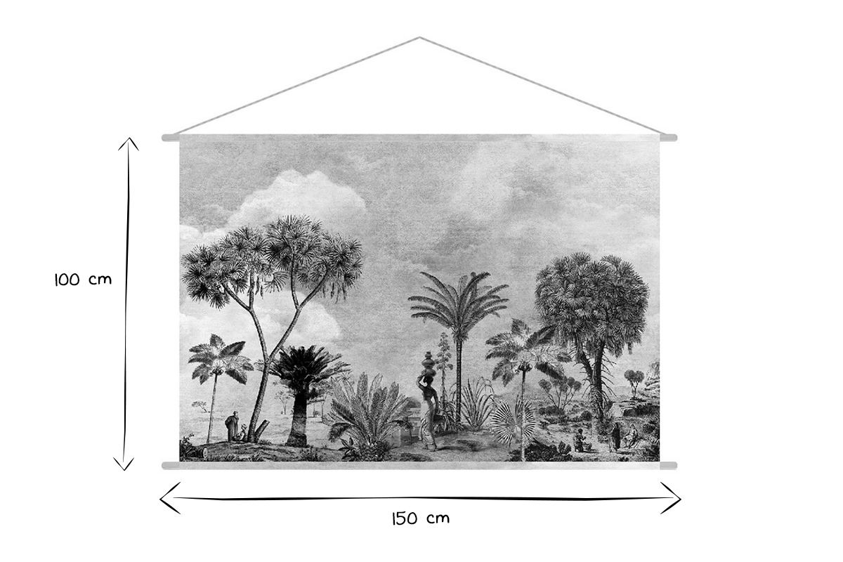 Kakemono etnico bianco e nero L150 x L100 cm BAMAKO