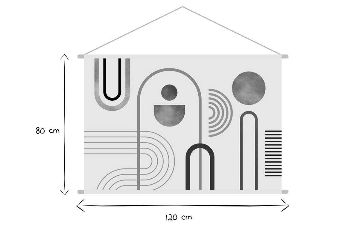 Kakemono motivi grafici L120 x L80 cm SHADKA