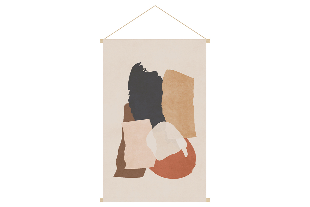 Kakemono motivo astratto su fondo beige L40 cm SAFI