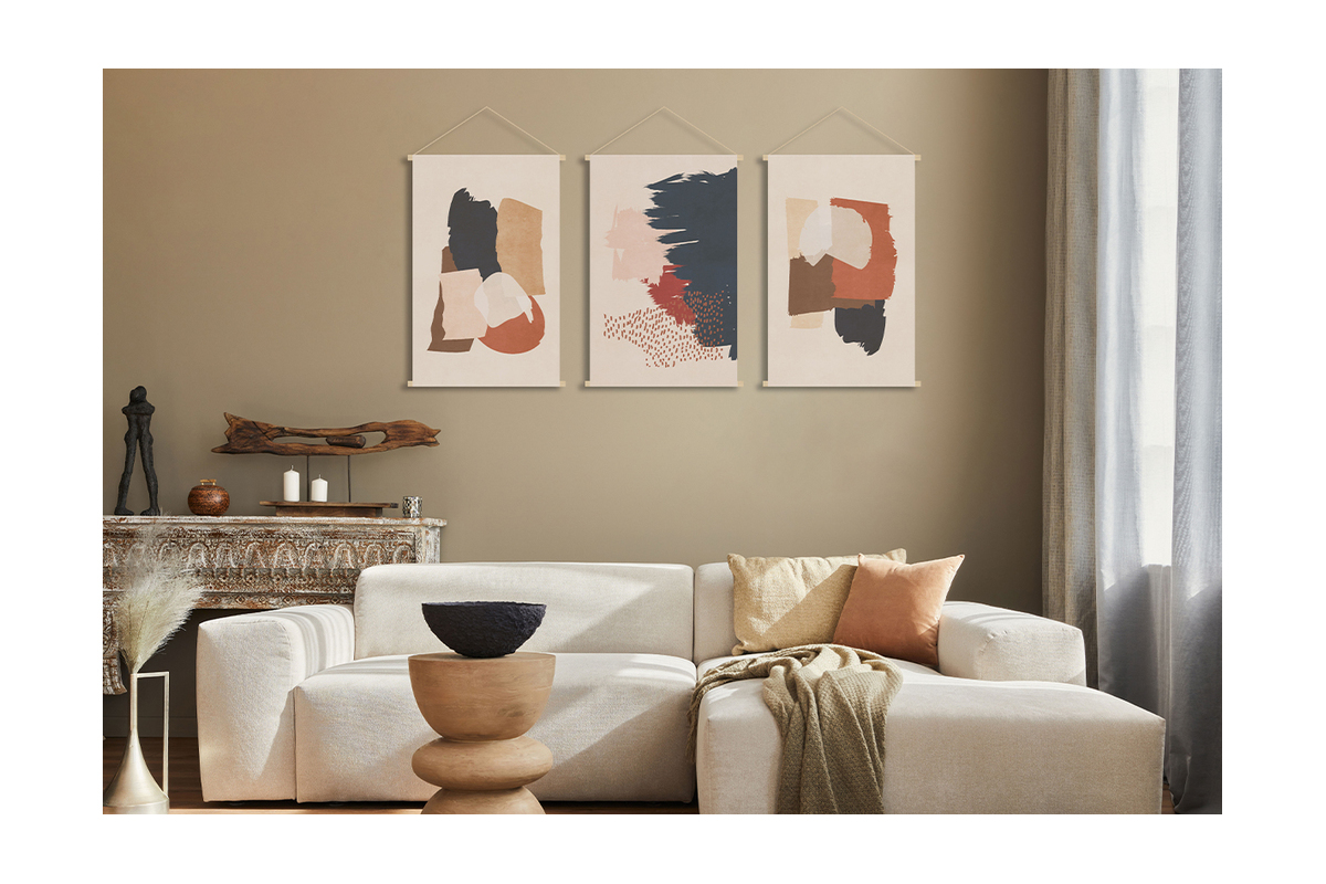Kakemono motivo astratto su fondo beige L40 x H60 cm SIWA