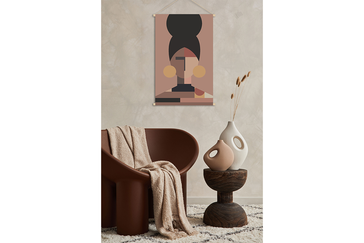 Kakemono ritratto femminile L40 x L60 cm CURLY